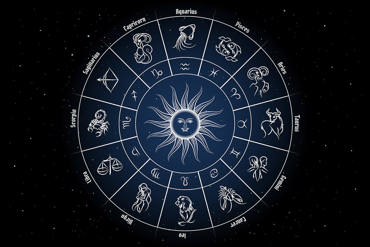 Zodiac circle with horoscope.